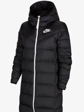Nike Wind Runner Women's Sz XS Reversible Down Fill Parka Black Jacket CU0284-01